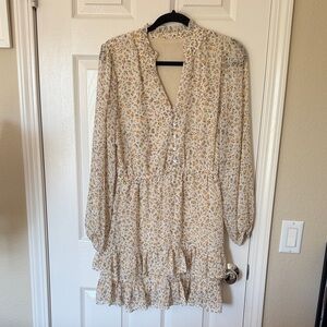 Chic Long Sleeve Floral Dress